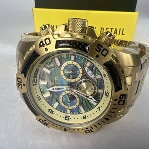 Invicta Gold Watch with Black and Blue Details Brand New With Box
